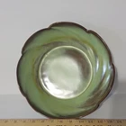 Frankoma Ceramic Art Pottery Bowl 218 | Green Brown Swirl Glossy Round 10"