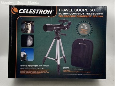 Celestron Travel Scope 50 Black Silver Compact Telescope With Accessories In Box