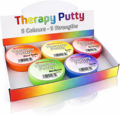 Therapy Putty Set of 5   Extra Soft to Firm Resistance Putty for Hand Exercise