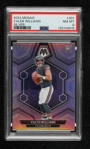 2024 Panini Mosaic Rookies Silver Prizm Caleb Williams #301 PSA 8 Rookie RC