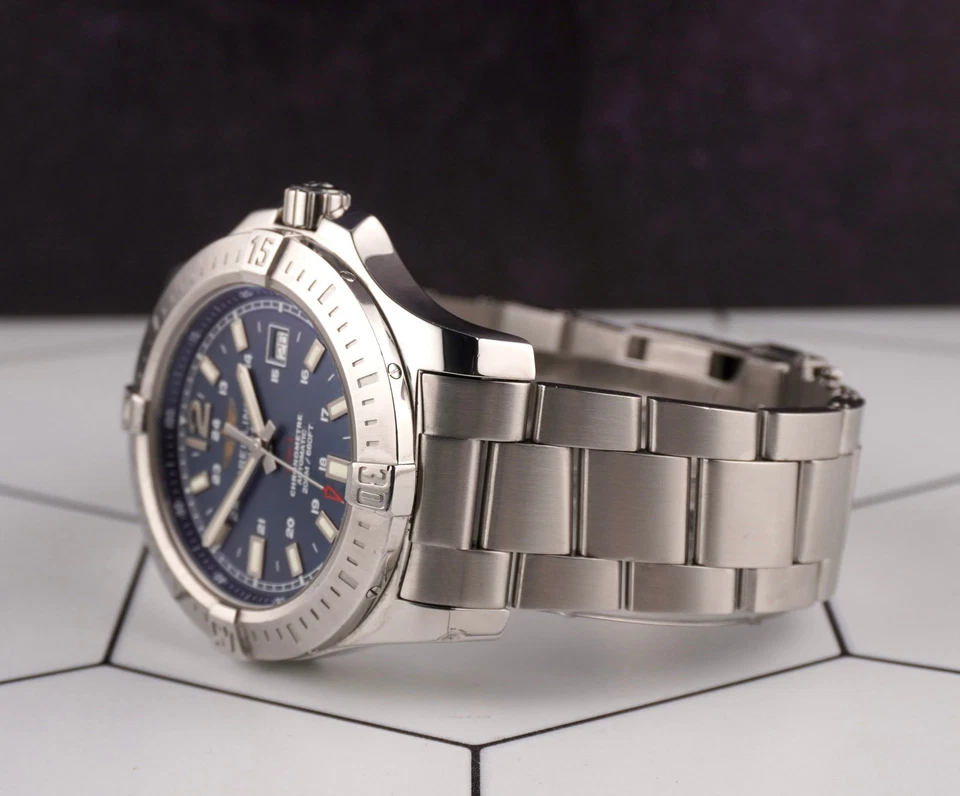 Breitling 44mm Colt Esfera Azul Automático Reloj Acero Hombre A17388 Papeles - Imagen 3 de 4