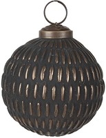Clayre & Eef 6GL4704 Christbaumkugel Grau Goldfarbig Ø 8X8 Cm