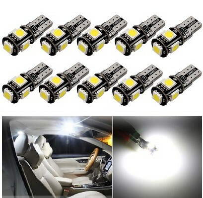 Kit 2 Ampoules LED T10 W5W Canbus Blanc 6000K - Pour Veilleuses, Plaque D'immatriculation, 12V