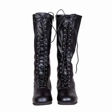 Adult Unisex Matte Black Professional Wrestling Halloween Cosplay Costume Boots