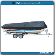 17-19ft Boat Cover Waterproof Trailerable Fishing Ski Bass V-Hull Runabouts 210D