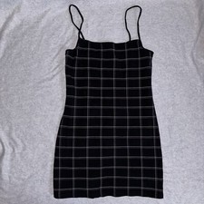 Forever 21 White Striped Black Mini Slip Dress Size Small - Bodycon