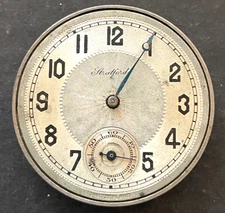 Antique Stratford Langendorf Pocket Watch Movement Parts/Repair 12s 6j Swiss