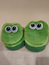 Stompeez Kids Slippers Growling Dragon Pop Up Size Medium Green Like New Cond
