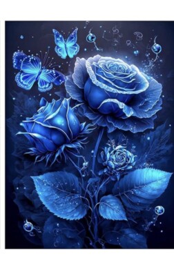 Nova star Blue Rose Diamond Painting Kit 30x40 Brand New!