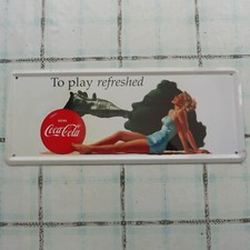 COCA COLA - PLAQUE METAL TO PLAY REFRESHED DRINK COCA-COLA