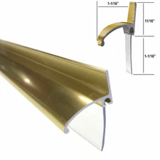 Gold Framed Shower Door Replacement Bottom Deflector w/ Vinyl Sweep - 30" Long