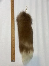 1PC Real Cristal Fox Cosplay Tail Keychain Fur Tassel Bag Or Key-rings Halloween