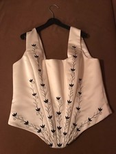 Abendkleid Gr.40 Neu 2 Teile Ivory Corsage mit Glockenrock lang Schwarz. So