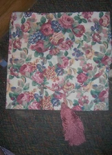 NIP Floral Table Runner w/Tassels - 15x27 Inches