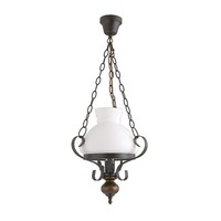 Kronleuchter Deckenlampe Deckenleuchte HäNgeleuchte 7076 Metall Holz Glas E27