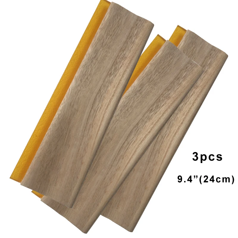 3 pcs 9.4" Screen Printing Squeegee Oiliness Ink Scraper 75 Durometer 24cm wood