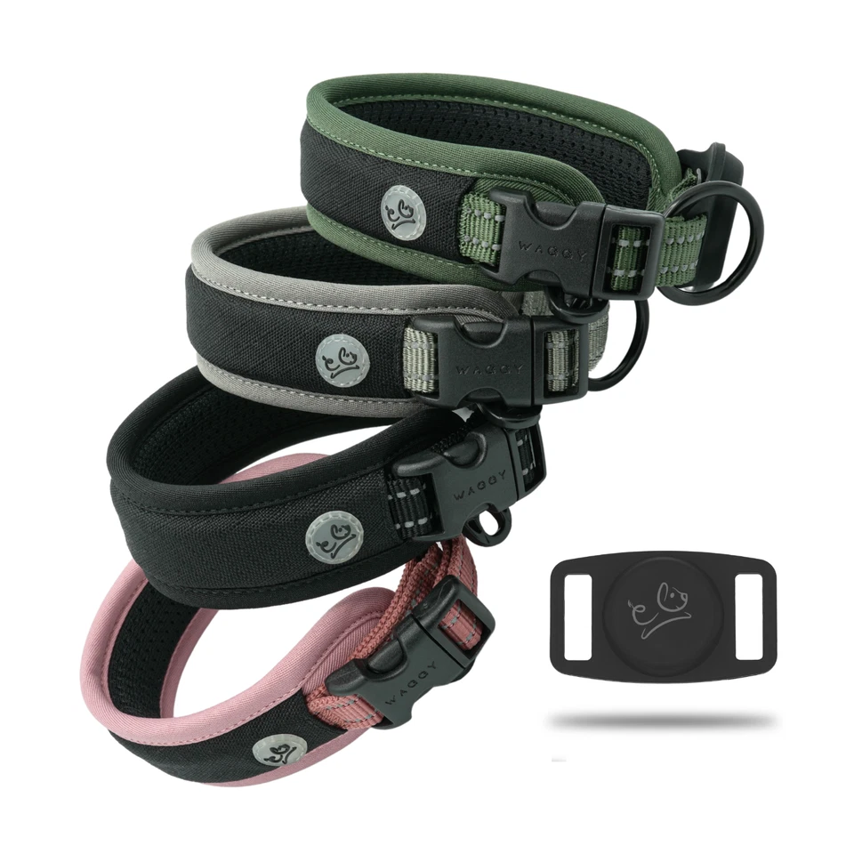 Collar para perro con soporte Apple Airtag - Acolchado de malla de aire - Costuras reflectantes 3M Foto 2 de 4