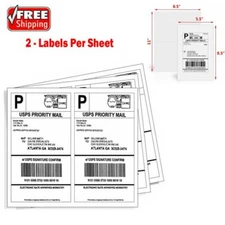 200-10000 8.5x5.5 Shipping Address Labels Half Sheet Self Adhesive for Laser ink