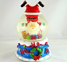 NOS ST NICHOLAS SQUARE MUSICAL 7" UPSIDE DOWN SANTA CLAUS CHRISTMAS SNOW GLOBE