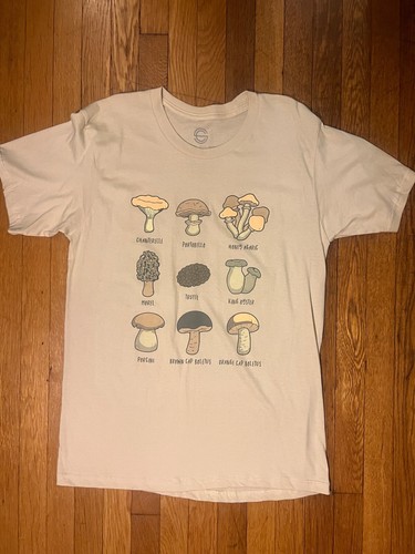 Mushrooms T-Shirt Shirt Mens Size Small Social Culture Retro Fungi Agaric Shroom - Picture 2 of 9