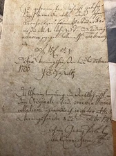 1766 Original Antique Manuscript Handwriting Ribbed Paper Watermark Letter