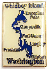 Whidbey Island Washington Map Enamel Pin Deception Pass Coupeville Fort Casey