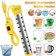 1500W 110V Water Heater Portable Electric Immersion Element Bucket Boiler Travel