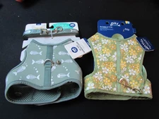 NEW 2 Pc Whisker City Youly Fishbone Wildflowers Cat Harness Set Pet Size S/M