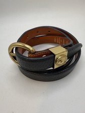 Dooney  Bourke Leather Belt Dark Blue /Tan AWL Women  s M 30-32 Style 84005