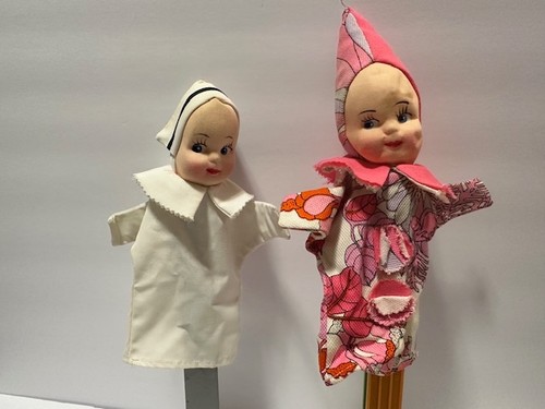 Nurse Puppet & Pink Lady Puppet Vintage Hand Puppet Children's Hospital Lot of 2