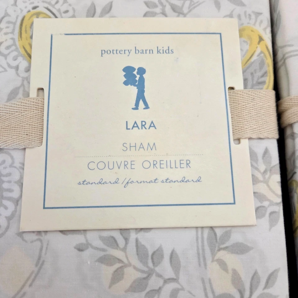 Pottery Barn Kids TARA Standard Pillow Sham and Pillowcase NEW Paisley Yellow - Image 3 of 4
