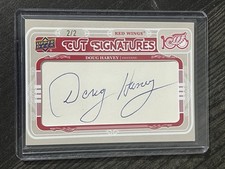 25/26 UPPER DECK DETROIT RED WINGS CENTENNIAL DOUG HARVEY CUT SIGNATURES 2/2 UD