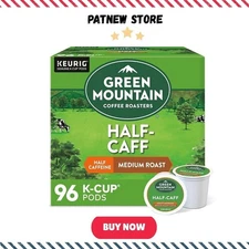 Green Mountain Coffee Half-Caff, K-Cup Pod, Medium Roast, 96 Count