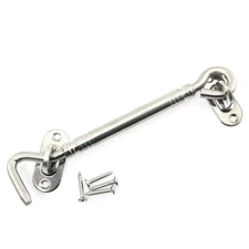 6 Inch Cabin Lock Hook Eye Door Latch Stainless Steel Window Shed Gate Latch ...