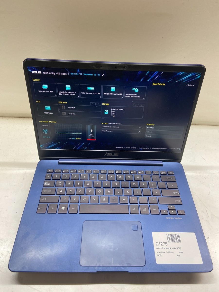 Asus Zenbook UX430U Intel Core i7-7500u 2.7GHz 8GB 256GB SSD