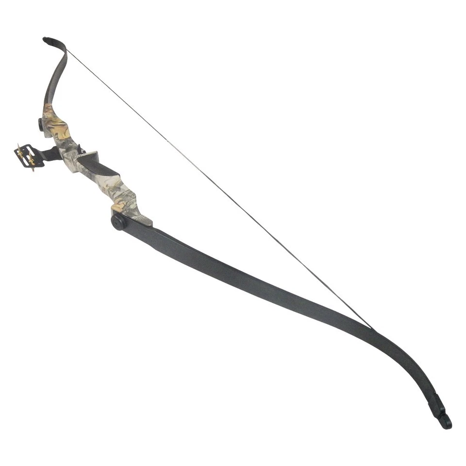 40 lb Black / White / Camo Camouflage 62" Archery Hunting Takedown Recurve Bow - Image 4 of 4