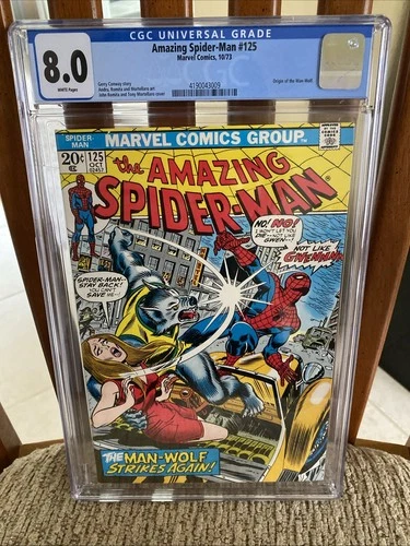Amazing Spider-Man # 125 CGC 8.0 (Marvel, 1973) Origin of Man-Wolf & 2nd App