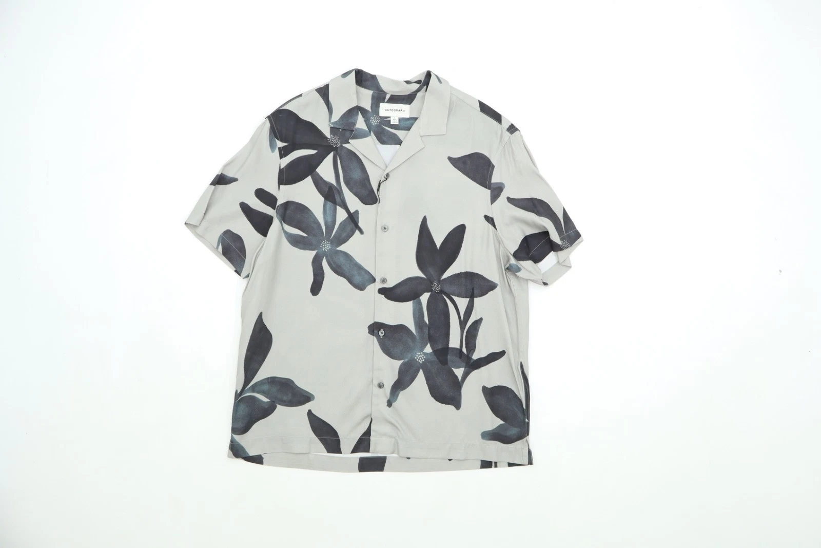 Autograph Men's Shirt Grey Mix Floral Short Sleeve Cuban Collar Size L-2XL
Opens in a new window or