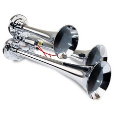 Kleinn Air Horns 130 Horn Compact Chrome-plated Zinc Alloy Triple Train Horn Kleinn Air Horns 130 Horn Compact Chrome-plated Zinc Alloy Triple Train Horn
