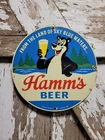 VINTAGE HAMMS BEER PORCELAIN SIGN OLD MINNESOTA BEVERAGE STOUT BEAR LAKES 12"