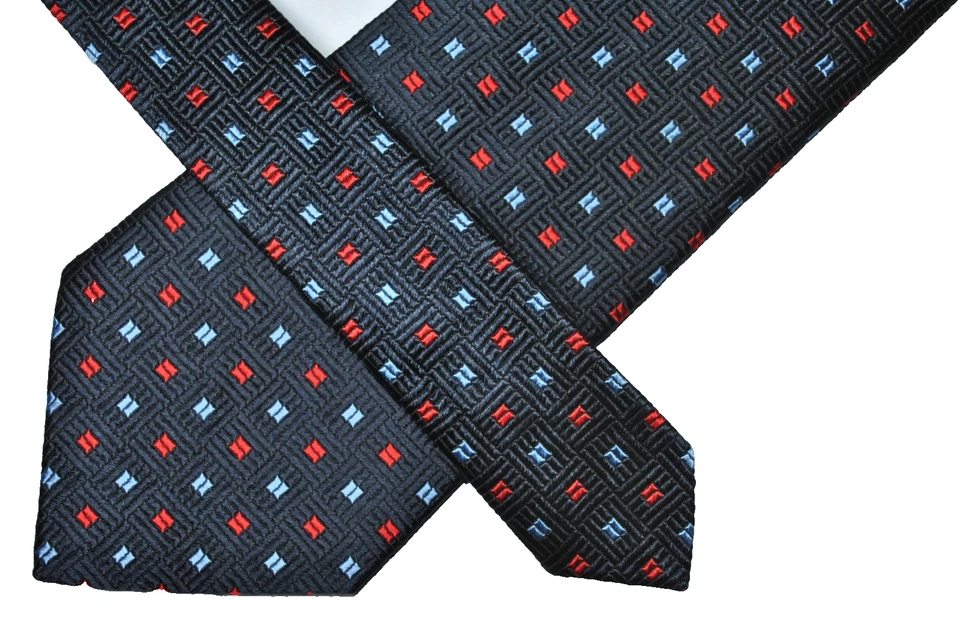 Corbata Dunhill HECHA EN INGLATERRA 100% Seda Rojo/Azul Color L58 W3.9 Foto 2 de 4