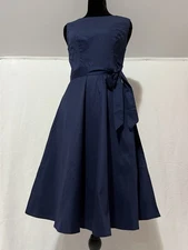 Vedtrend Navy Blue Retro Style Dress Size XSmall Sleeveless Knee Length cotton 