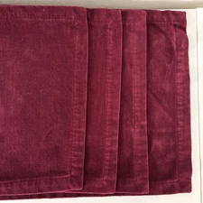 Pottery Barn Burgundy  Velvet Placemats Set Of 4 Christmas Table Decor 20X13.5”