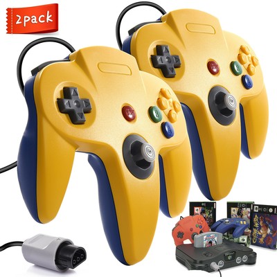 Retro N64 Controller Gamepad für Nintendo 64 Console System N64  Spiele, 2 Pack