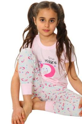 Honesty Girls Lets Get Magical Unicorn Kurzarm Oberteil & Legging Unterteil Pyjama