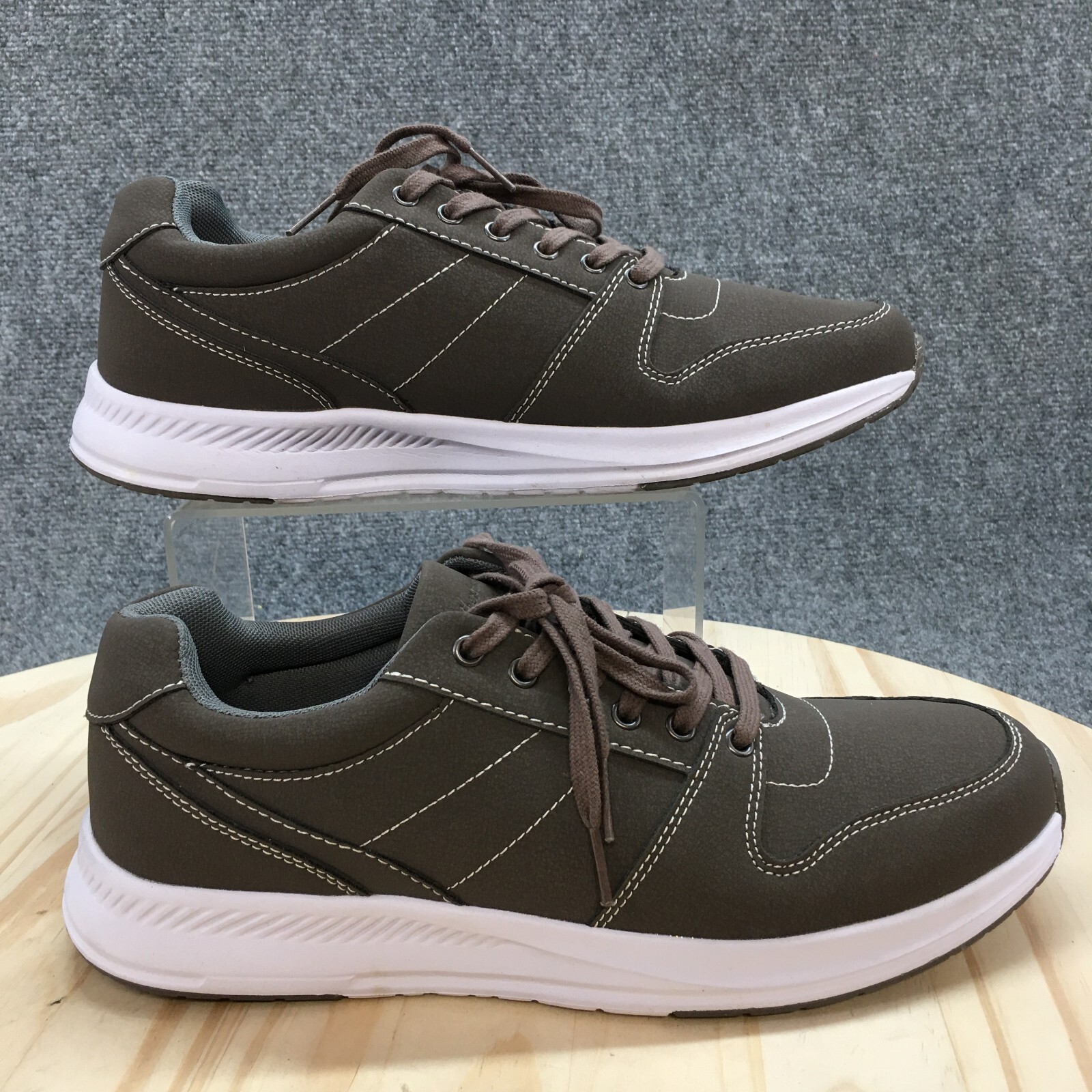 Weatherproof Sneaker Men 9.5M Brown Russel Tennis Lace Up Ca