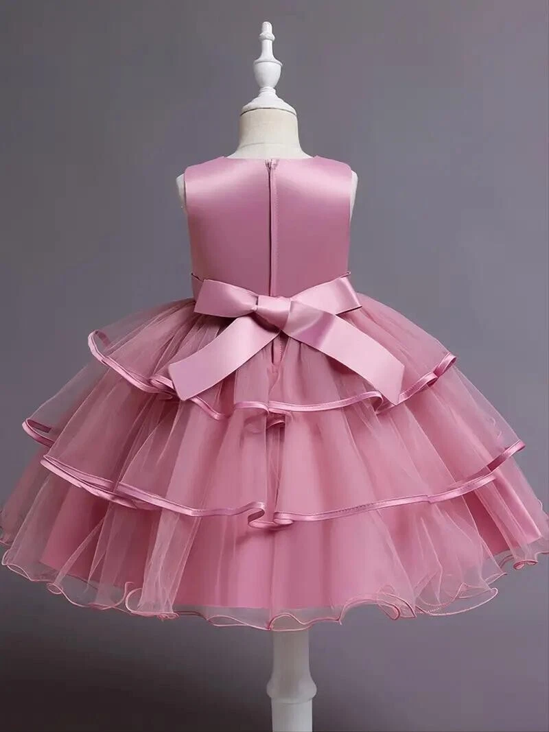 Superbe robe PRINCESSE ROSE complète - couronne + baguette - 3/4