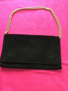 black suede wristlet