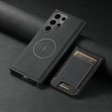 Magnetic Case For Samsung Galaxy S25 Ultra S24+ S23 with Detachable Card Wallet