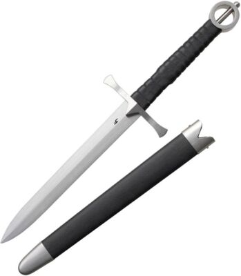 Legacy Arms Irish Fixed Knife 11.25'' 5160 Steel Dagger Blade Blck Leather Handle